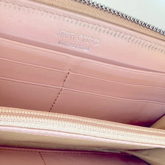 Jimmy Choo Crystal Filipa Star Studded Pink Long Wallet Rare Authentic Choo - Picture 9 of 13